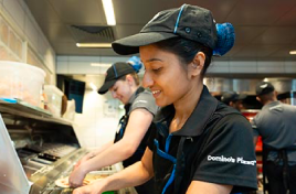 Dominos staff clapping