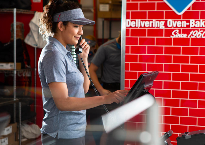 Domino's staff smiling